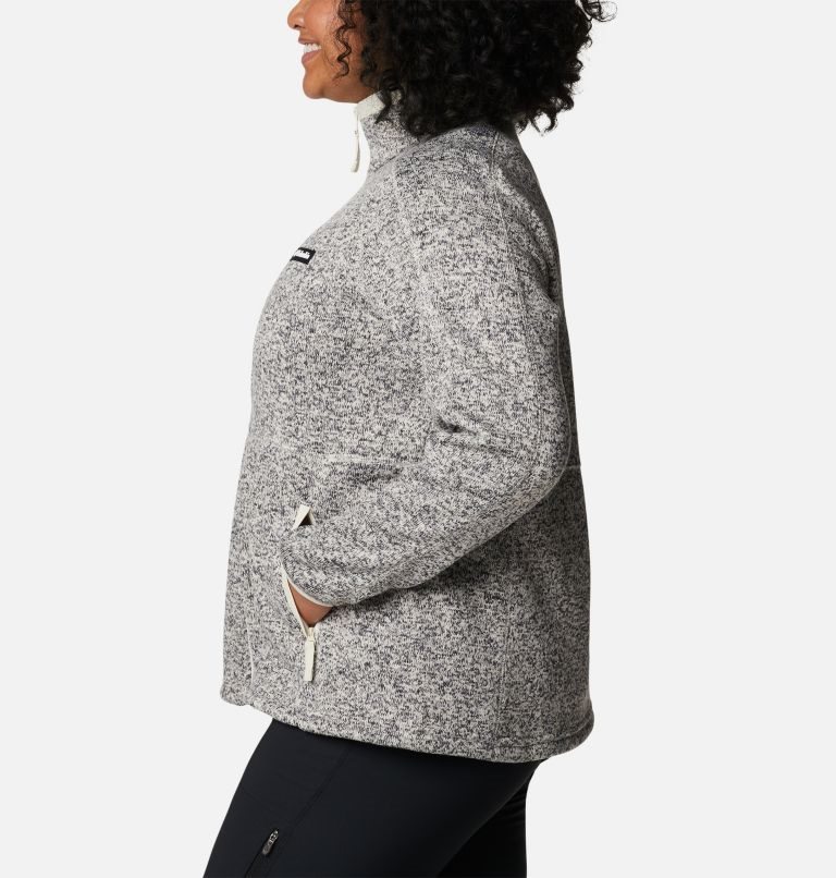 Women's Columbia Sweater Weather Full Zip Fleece Jackets Grey | Plus Size CA-OC5A3